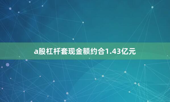 a股杠杆套现金额约合1.43亿元